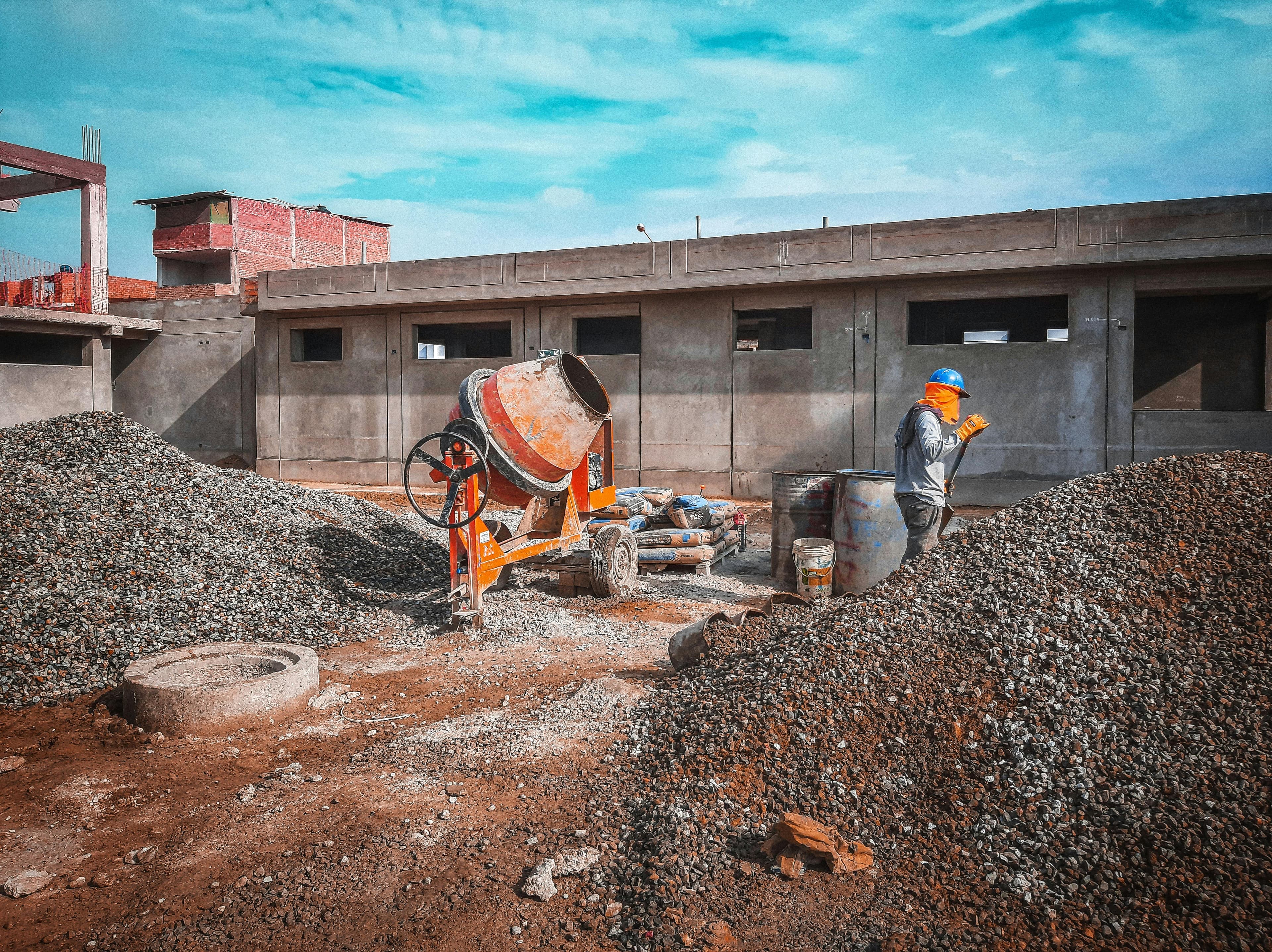 Construction team at work on a residential build
